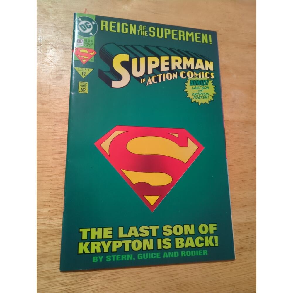 SUPERMAN in ACTION COMICS #687 Di-Cut REIGN OF THE SUPERMEN #12 (DC Comics 1993)